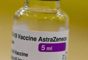 Frasco de vacina da AstraZeneca