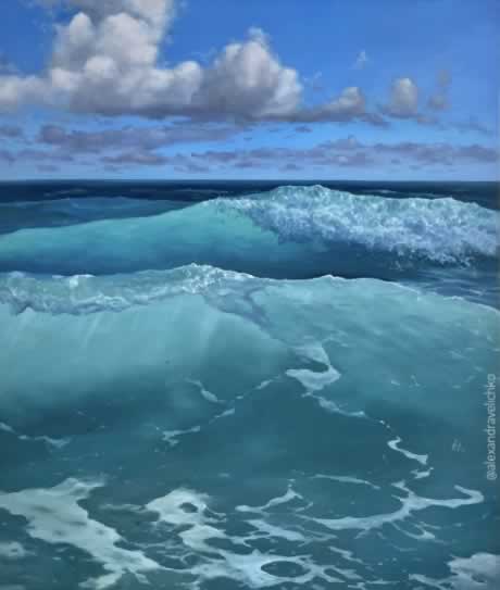 Alexandra Velichko, artista ucraniana, captura a beleza do oceano em pinturas a óleo arrebatadoras 