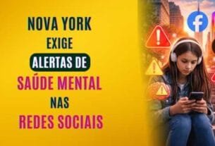Nova York exige alertas de saúde mental nas redes sociais