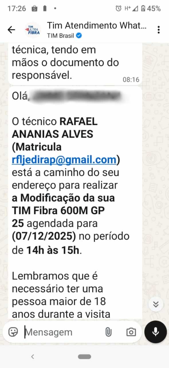 Tim Ultrafibra: erro de 2 meses na fidelização