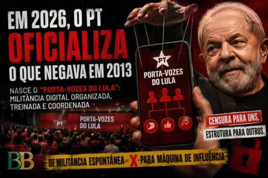Em 2026 o PT oficializa o que negava em 2013