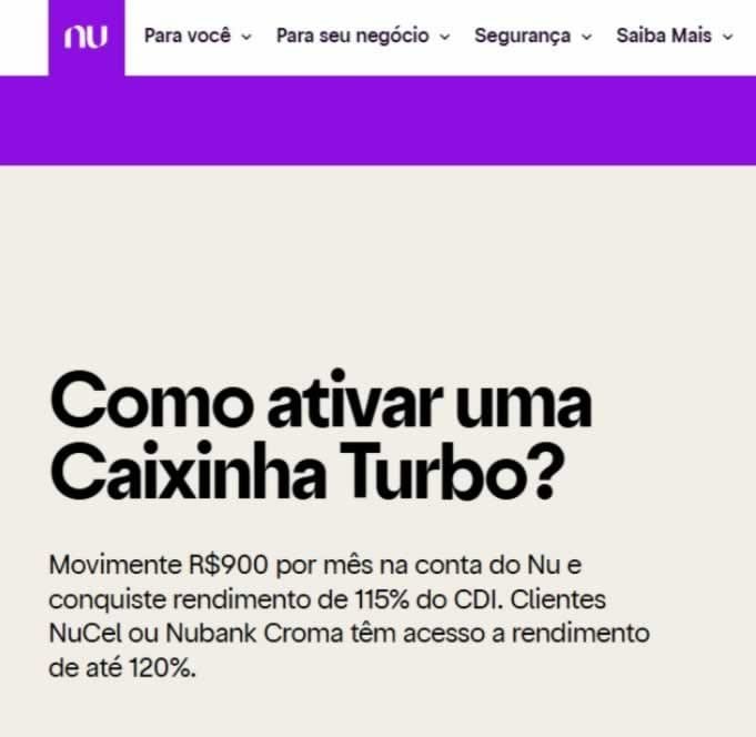 Você acredita mesmo na Caixinha Turbo do Nubank